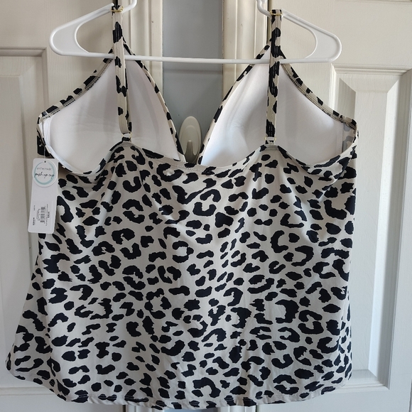Freshwater Plus Size Cheetah Print Tankini Top Bathing Suit Top 3X - Picture 4 of 12